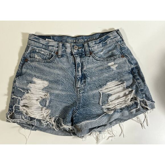 American‎ Eagle Mom Distressed Cut Off Shorts Sz. 2 - Picture 1 of 5
